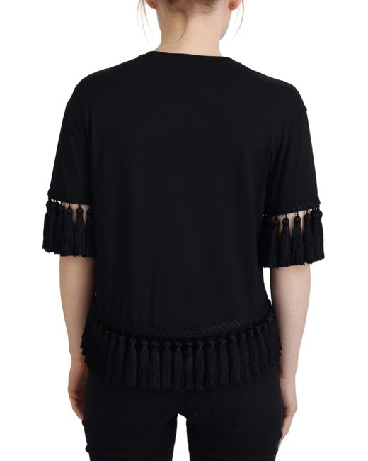 Dolce & Gabbana Black Elegant Cotton Short Sleeve Tee