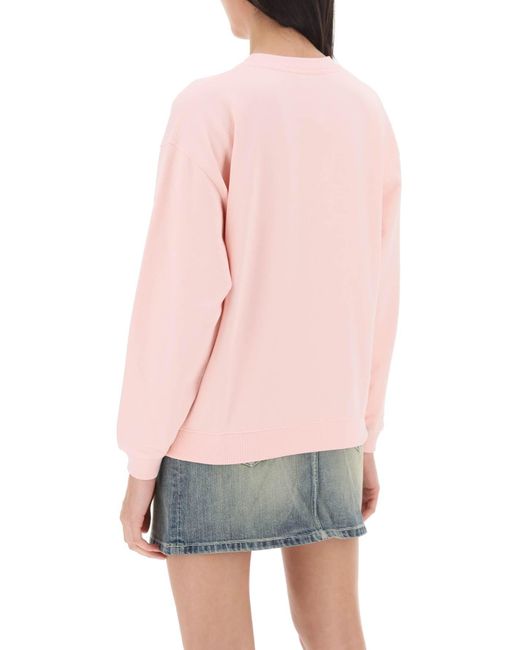 KENZO Pink Crew Neck Sweatshirt With Embroidery