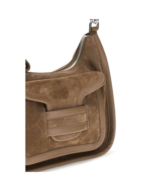 Pierre Hardy Brown Beige Calf Leather Bos Taurus Shoulder Bag