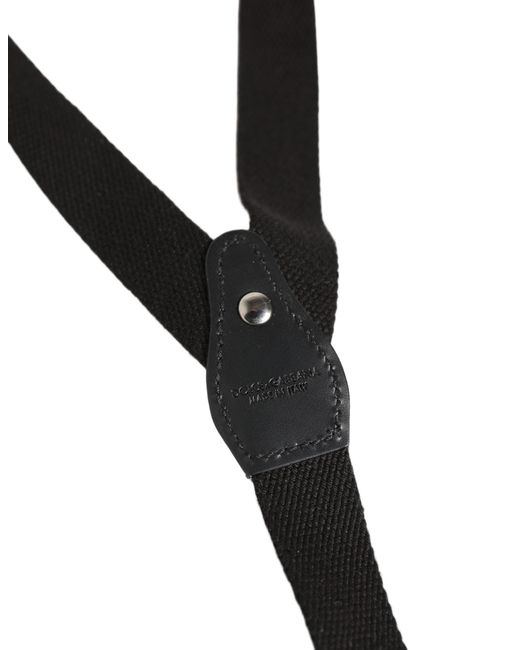 Dolce & Gabbana Black Cotton Leather Elastic Y for men