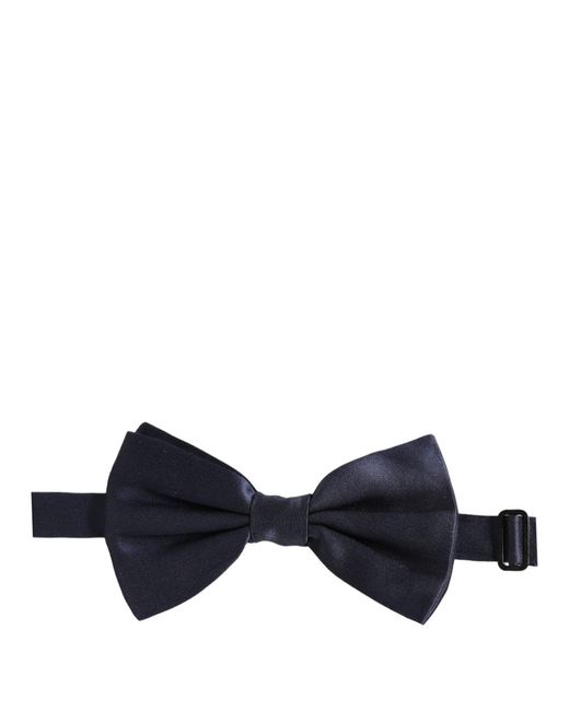 Dolce & Gabbana Dark Blue 100% Silk Adjustable Neck Papillon Bow Tie for men