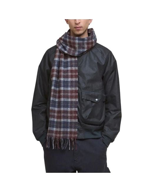 Barbour Blue Bicolor Wool Scarf for men