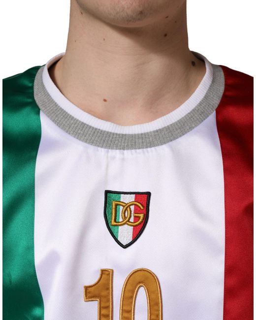 Dolce & Gabbana Green Multicolor Italia Dg Logo Satin Tank T for men