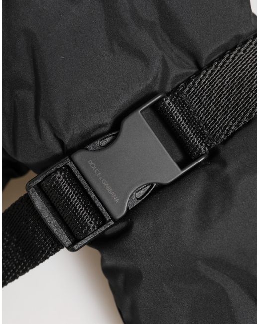 Dolce & Gabbana Black Windproof Ski Winter Warm Non Slip Gloves for men