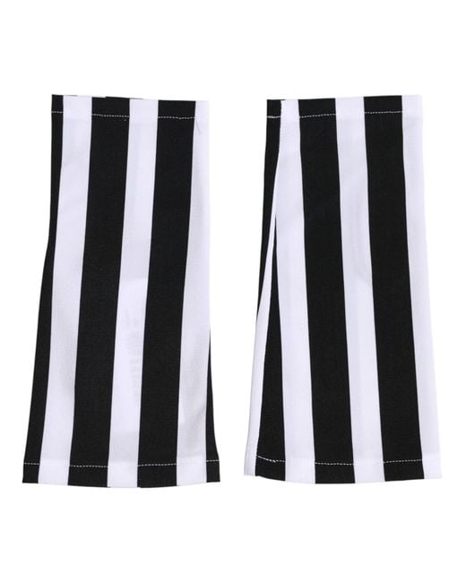 Dolce & Gabbana Black Nylon Fingerless Wrist Length Gloves And 07+Pa