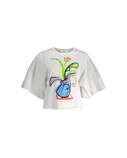 Desigual White Cotton Top