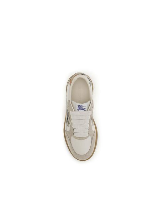 Burberry Natural Beige Calf Leather Bos Taurus Sneakers