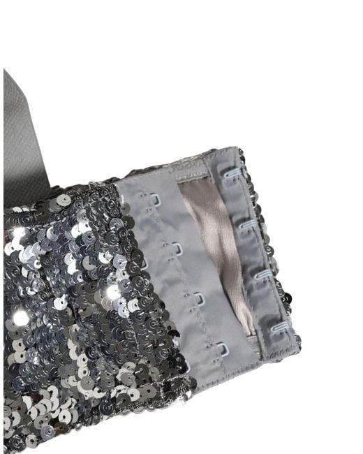 Dolce & Gabbana Gray Sequined Nyon Balconnet Bra Underwear Nylon Clothing