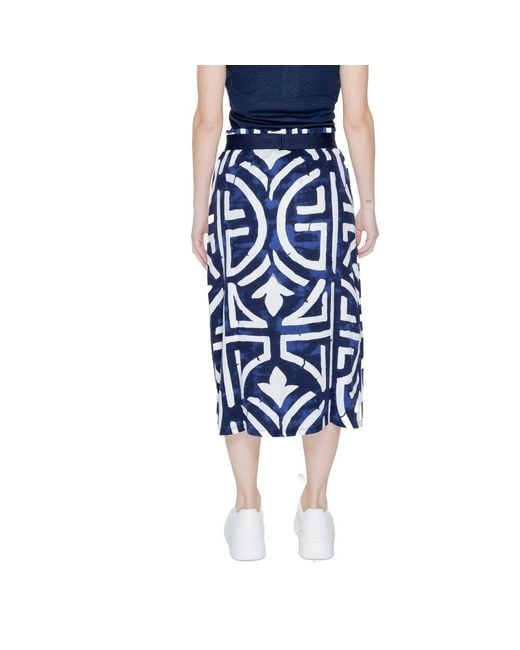 Street One Blue Viscose Skirt