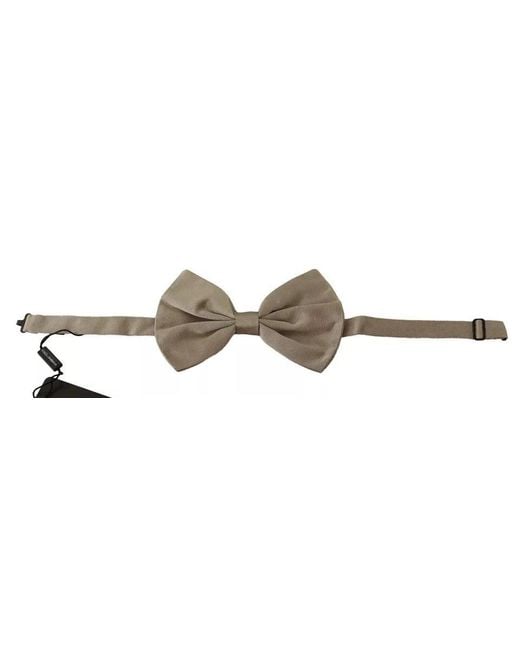 Dolce & Gabbana Black Silk Adjustable Neck Bow Tie for men