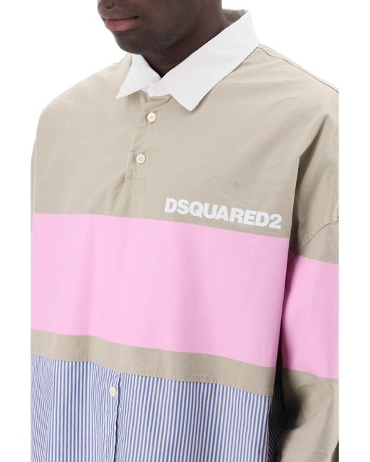DSquared² Pink Oversized Hybrid Shirt for men