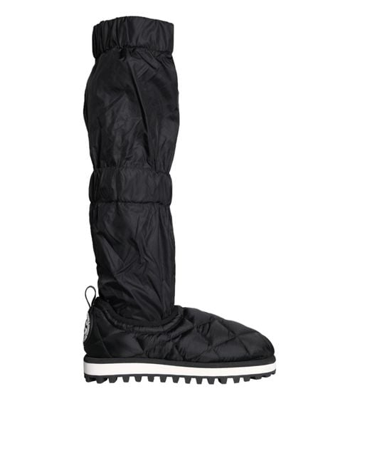 Dolce & Gabbana Black Quilted High Top Boots Sneakers Shoes for men
