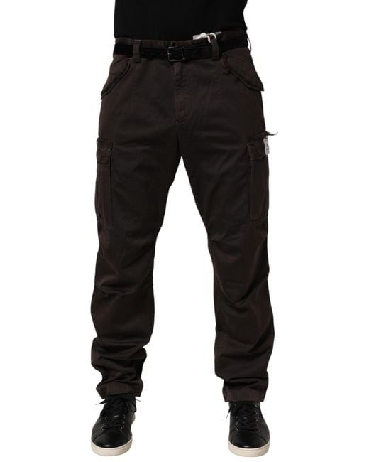 Dolce & Gabbana Black Re- Edition Cotton Cargo Pants for men