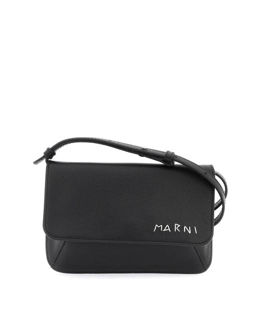 Marni Black Flap Trunk Shoulder Bag With for men