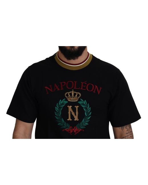 Dolce & Gabbana Black Iconic Cotton Crew Neck Tee for men
