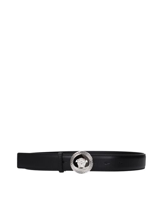 Versace Black Leather Regular Belt