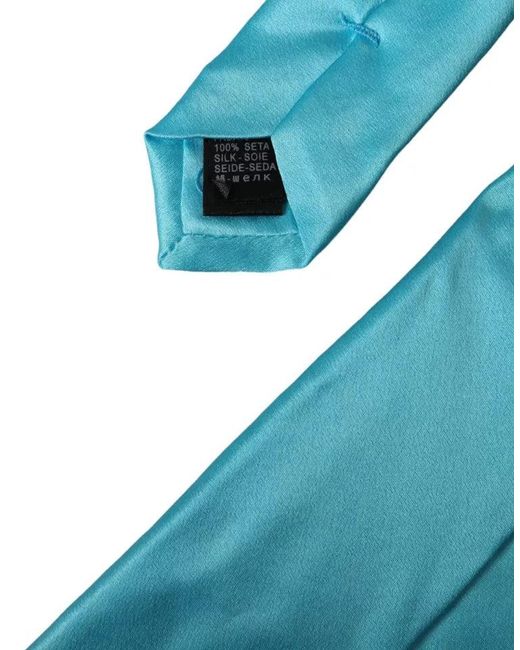 Dolce & Gabbana Blue Silk Necktie Solid for men