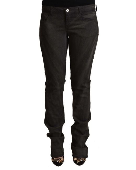 CoSTUME NATIONAL Black Cotton Mid Waist Skinny Pants