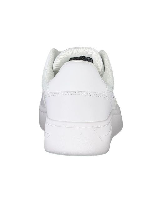 Tommy Hilfiger White Classic Lace-Up Sneakers With Contrast Accents
