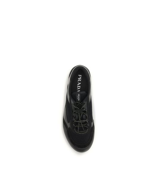 Prada Black Polyester Athletic Sneakers for men