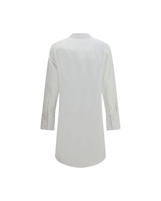 Maison Margiela Gray White Cotton Casual Dress