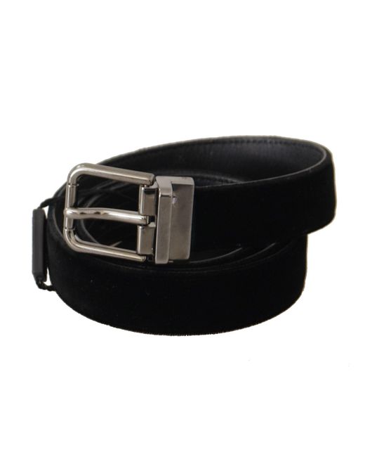 Dolce & Gabbana Black Cotton Tone Metal Buckle Belt for men
