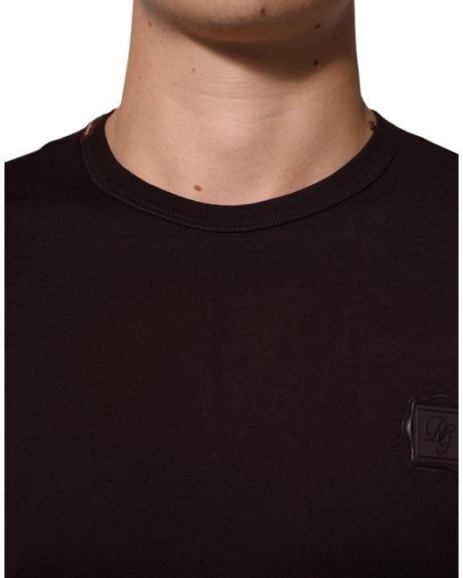 Dolce & Gabbana Black Logo Patch Short Sleeve Tee for men
