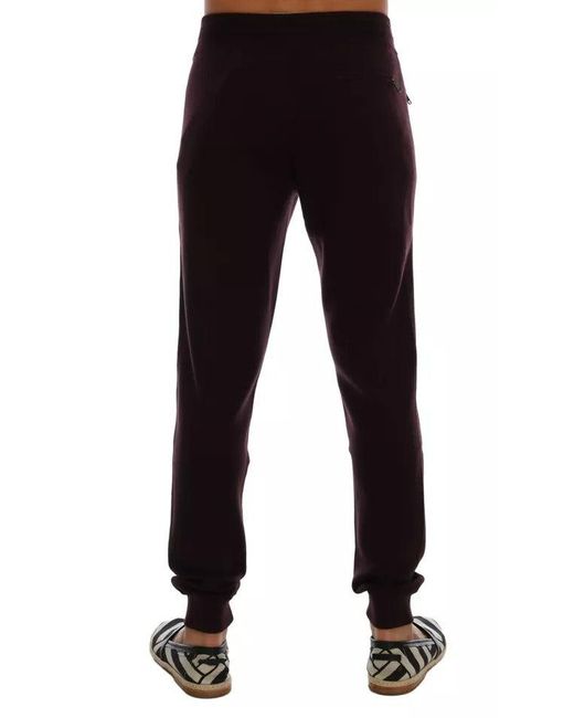 Dolce & Gabbana Black Purple Cashmere Gym Training Sport Pants for men