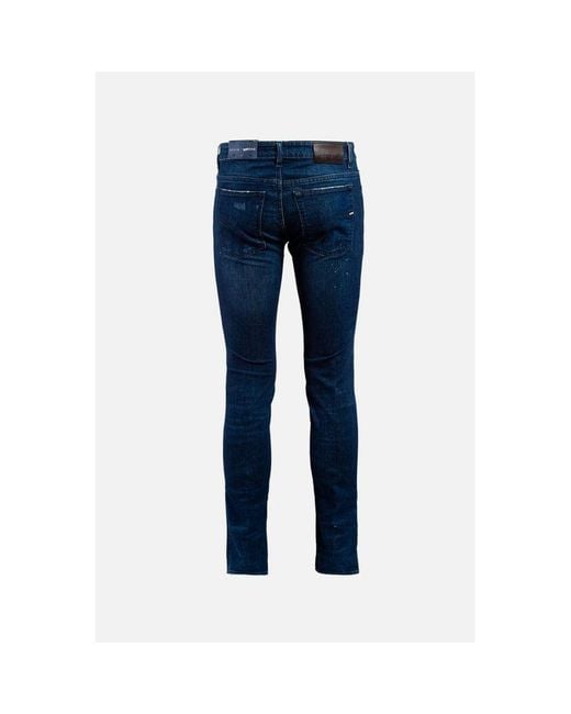 Gas Blue Cotton Slim Fit Jeans for men