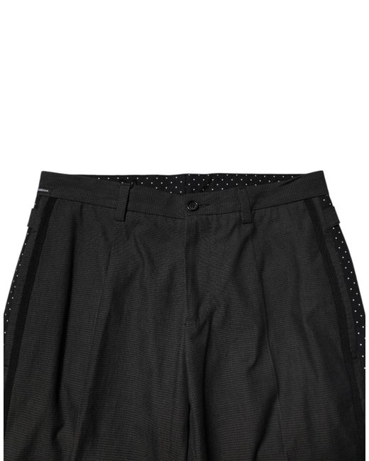 Dolce & Gabbana Black Straight Trousers for men