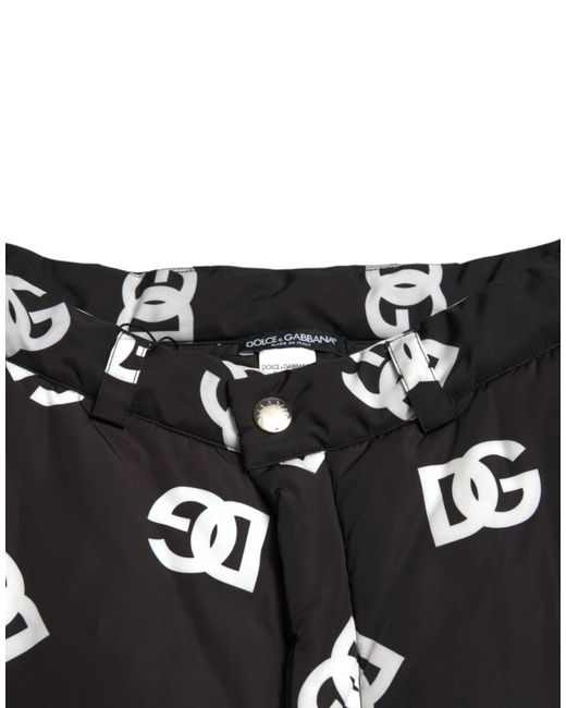 Dolce & Gabbana Black Logo Dg Print Wide Leg Pants for men