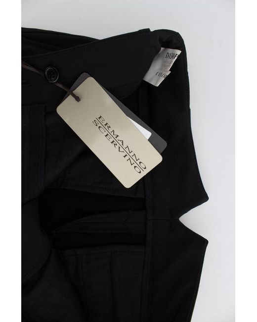 Ermanno Scervino Black Trousers Button Detail