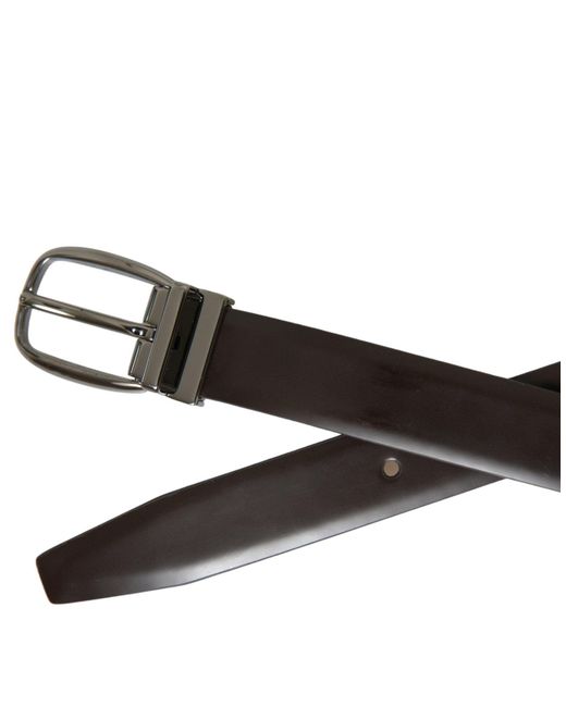 Dolce & Gabbana Black Elegant Leather Belt With Eye-Catching Buckle for men