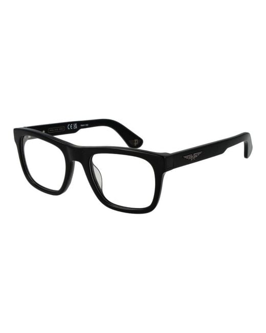 Police Black Cellulose Acetate Glasses (frames) for men