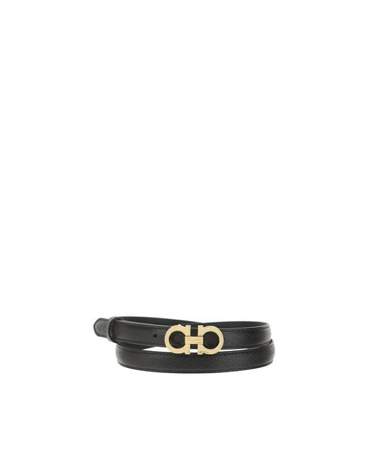 Ferragamo Multicolor Brown Calf Leather Bos Taurus Thin Belt