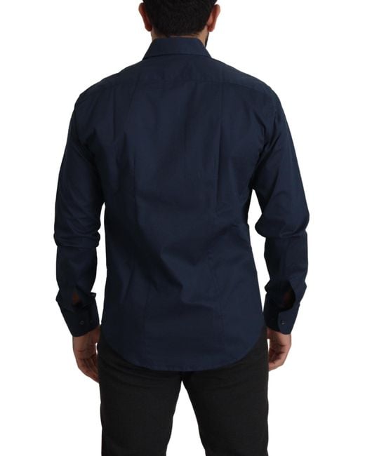 Roberto Cavalli Blue Elegance Cotton Dress Shirt for men