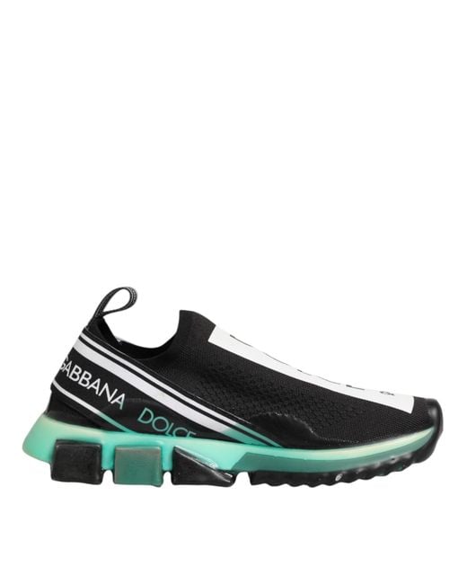 Dolce & Gabbana Green Black Slip On Sorrento Men Sneakers Shoes for men