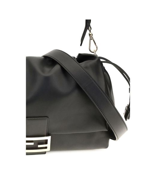 Fendi Black Calf Leather Bos Taurus Shoulder Bag