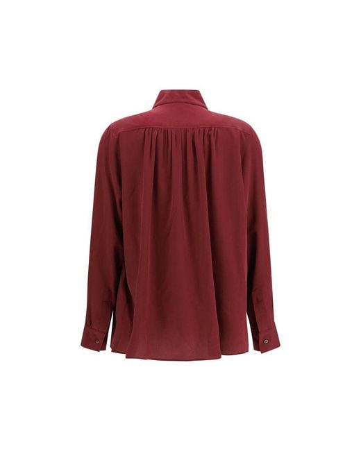 Jacob Cohen Red Bordeaux Silk Blouse
