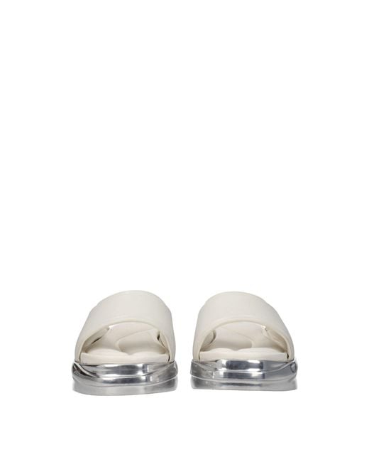 1017 ALYX 9SM White Gray Leather Slippers for men