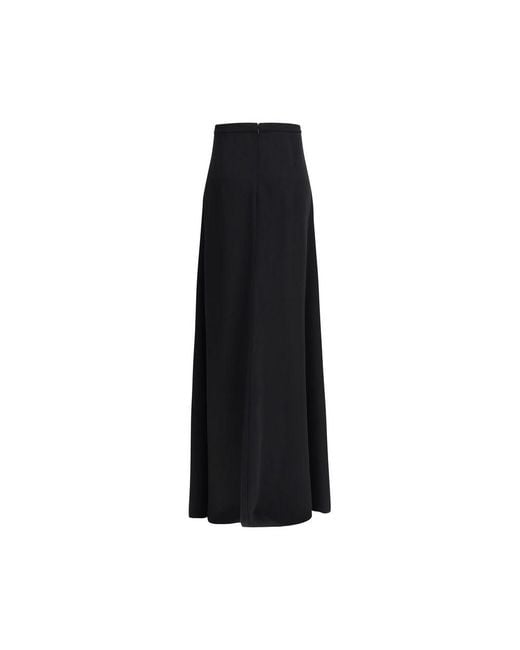 Valentino Garavani Black Silk Long Skirt
