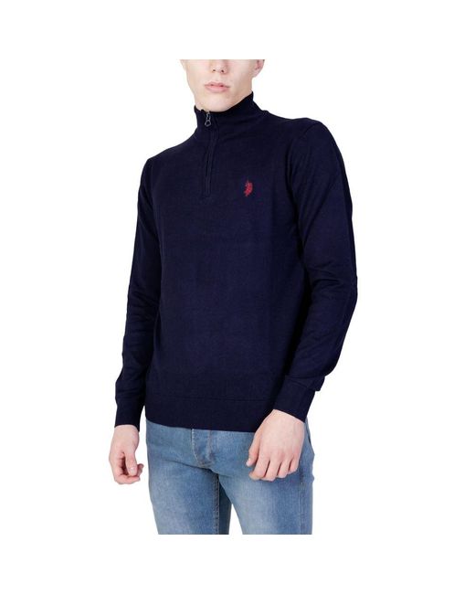 U.S. POLO ASSN. Blue Cotton Sweater for men