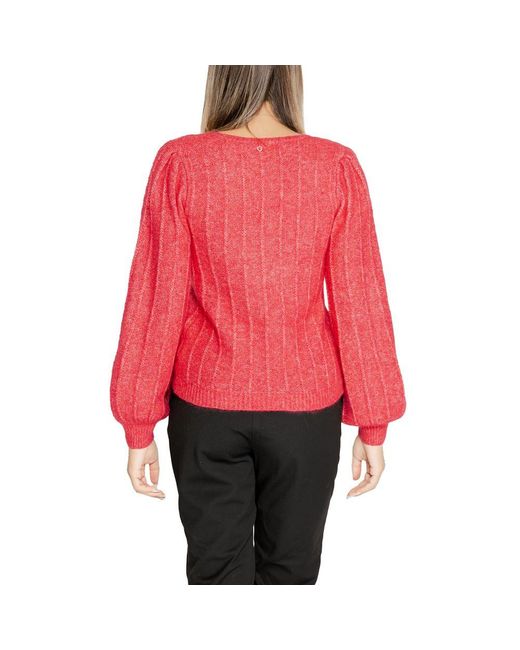 Guess Red Pink Polyester Sweater