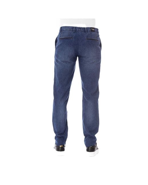 Trussardi Blue Sleek Cotton Denim With Classic Fixings for men