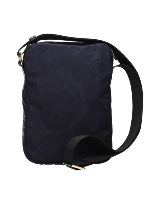 Versace Blue Fabric Crossbody Bag for men