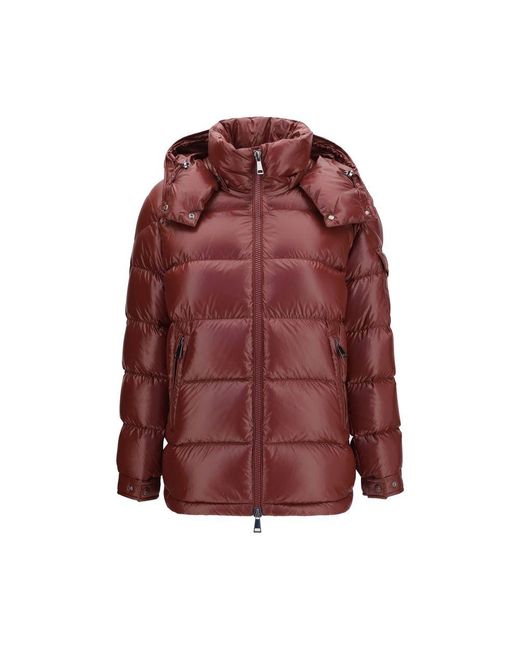 Moncler Red Multicolor Goose Down Shell Jacket