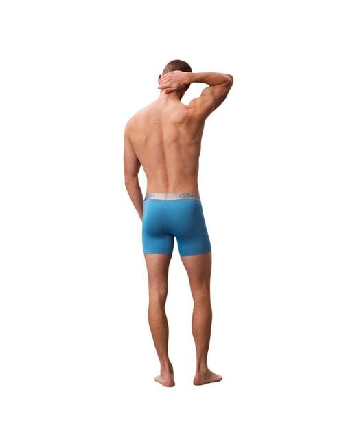 Calvin Klein Blue Gray Recycled Polyester Boxers for men