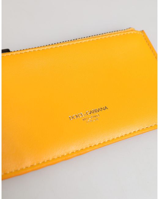 Dolce & Gabbana Gray Leather Credit Card Key Holder Clip On Wallet for men