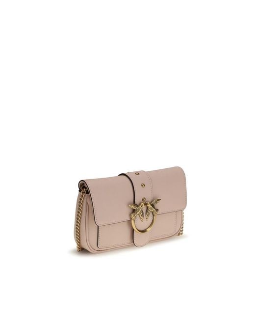 Pinko Gray Multicolor Calf Leather Bos Taurus Shoulder Bag