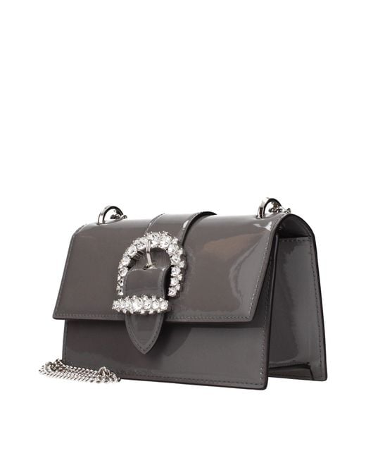 Jimmy Choo Gray Leather Shoulder Bag